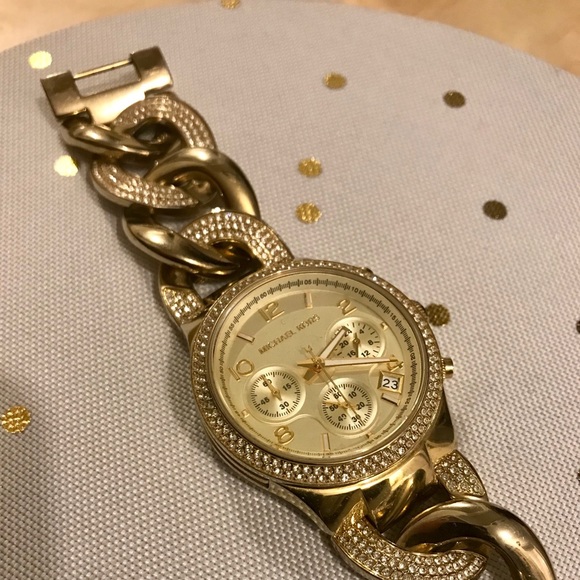 Michael Kors Gold Twist Chain Watch - Picture 2 of 7